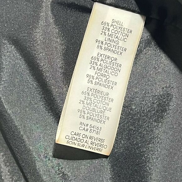 Calvin Klein Pencil Skirt Size 4 Women's Black White Metallic Tweed Fringe New - Picture 9 of 12